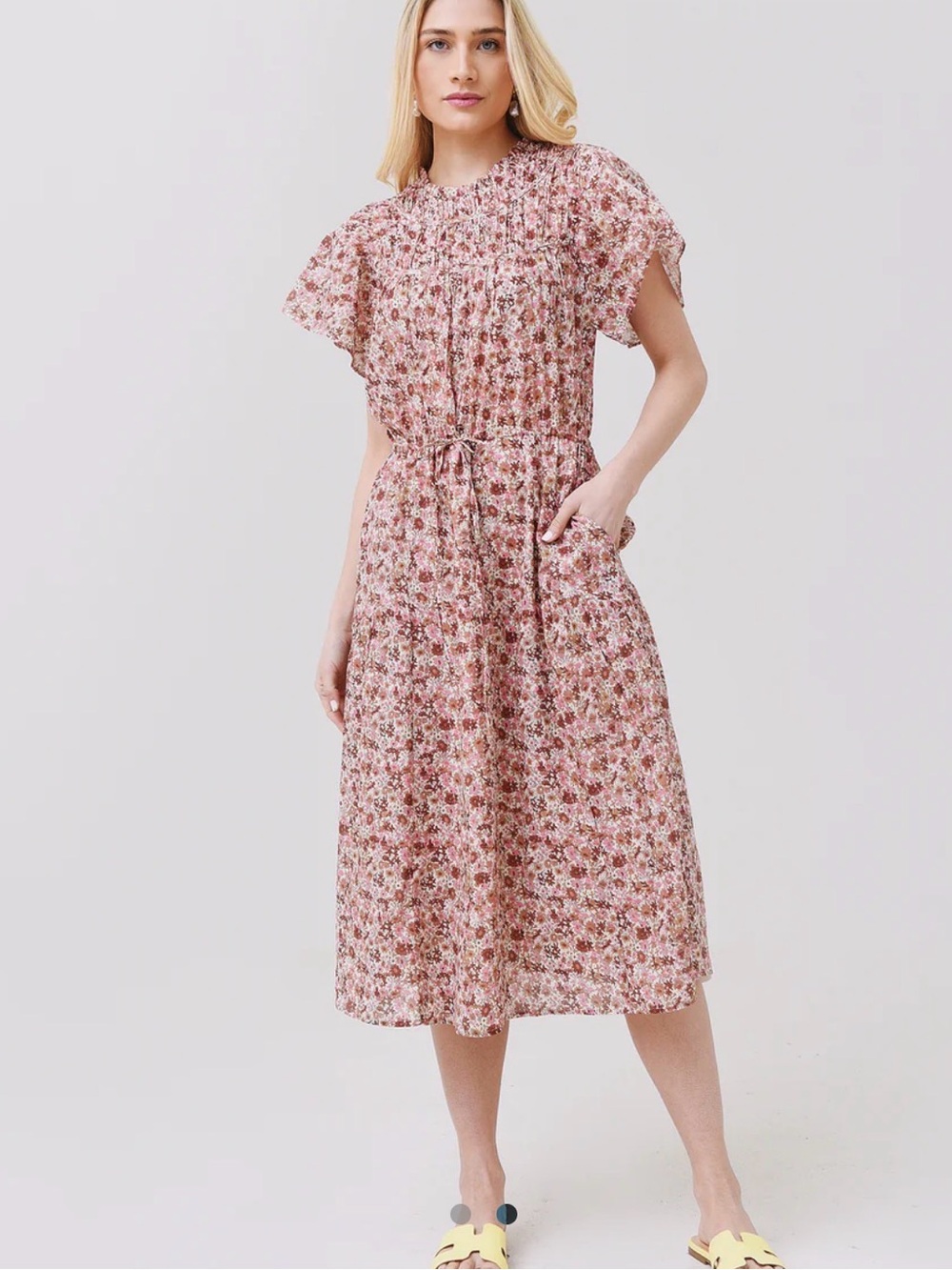 Trovata Birds of Paradise Nancy Midi Dress Size Extra Small Cottagecore